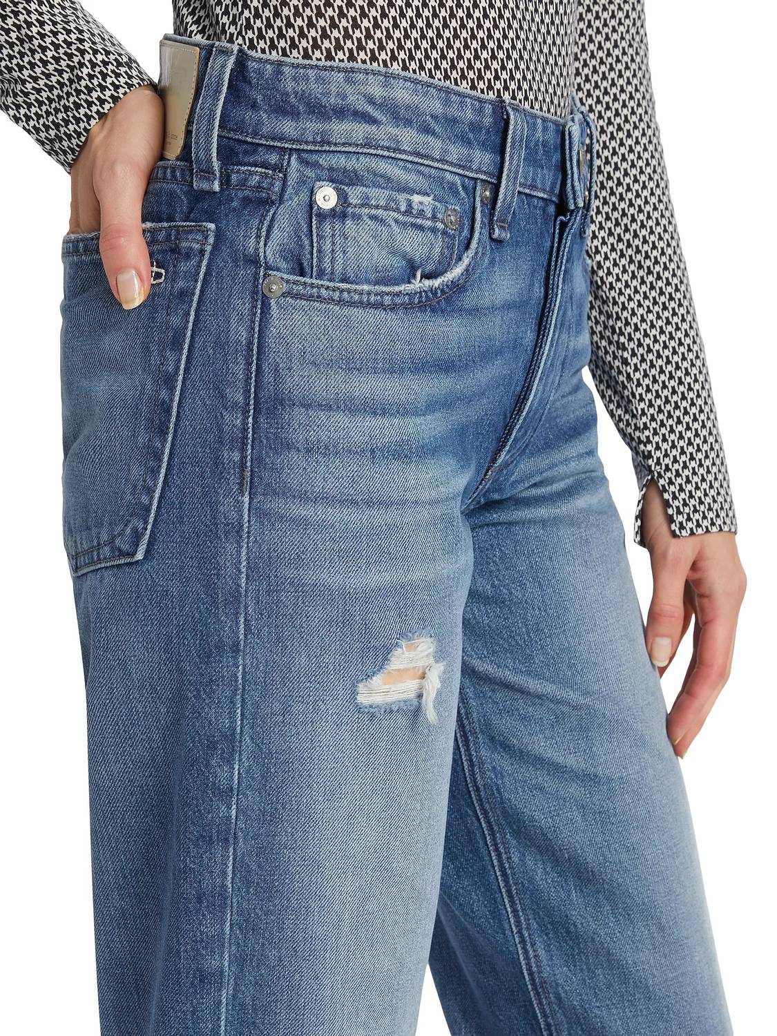 Rag & Bone - Dre Raw Hem Low Rise Baggy Jeans