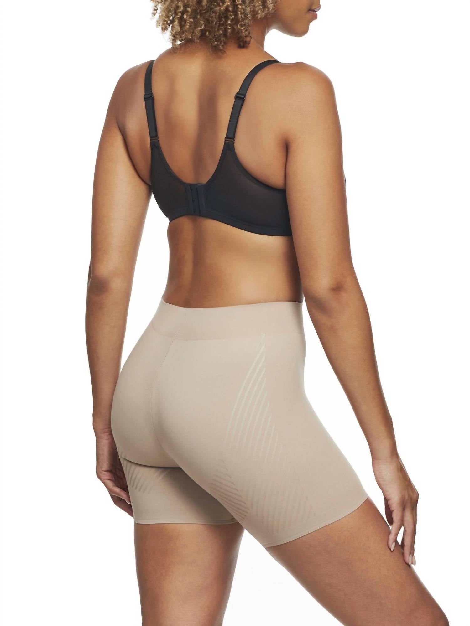 TC Fine Intimates Iconic Core Mid-thigh Booty Lift Shaping Short in stucco stucco - women's shorts - detail view
