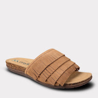 Mykos Women's Clea Slide Sandal in chestnut - women's sandal - alternate view