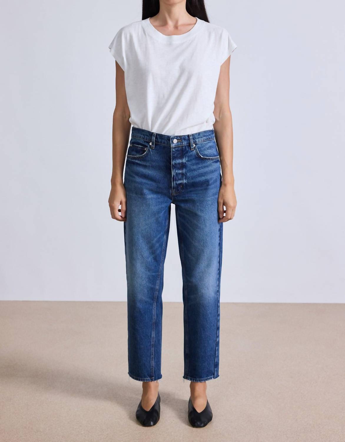 APIECE APART Mensy Mid Rise Jean in vintage blue wash - women's jeans
