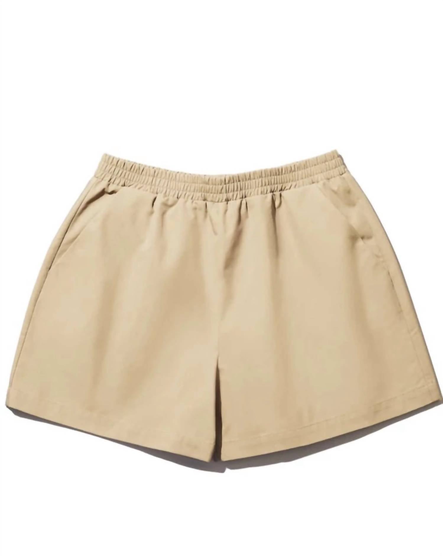 KULE Women's The Corbin Short in khaki - women's shorts - detail view