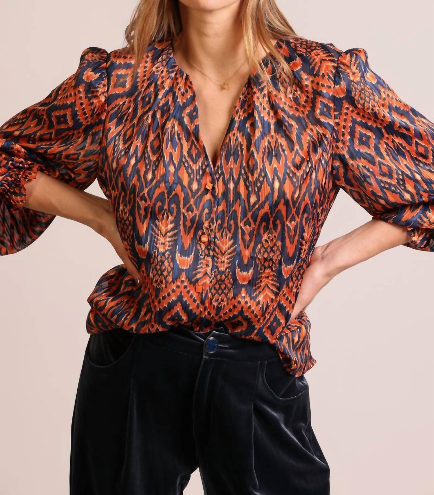 Traffic People A Case For Chaos Truce Shirt in henna - women's blouse