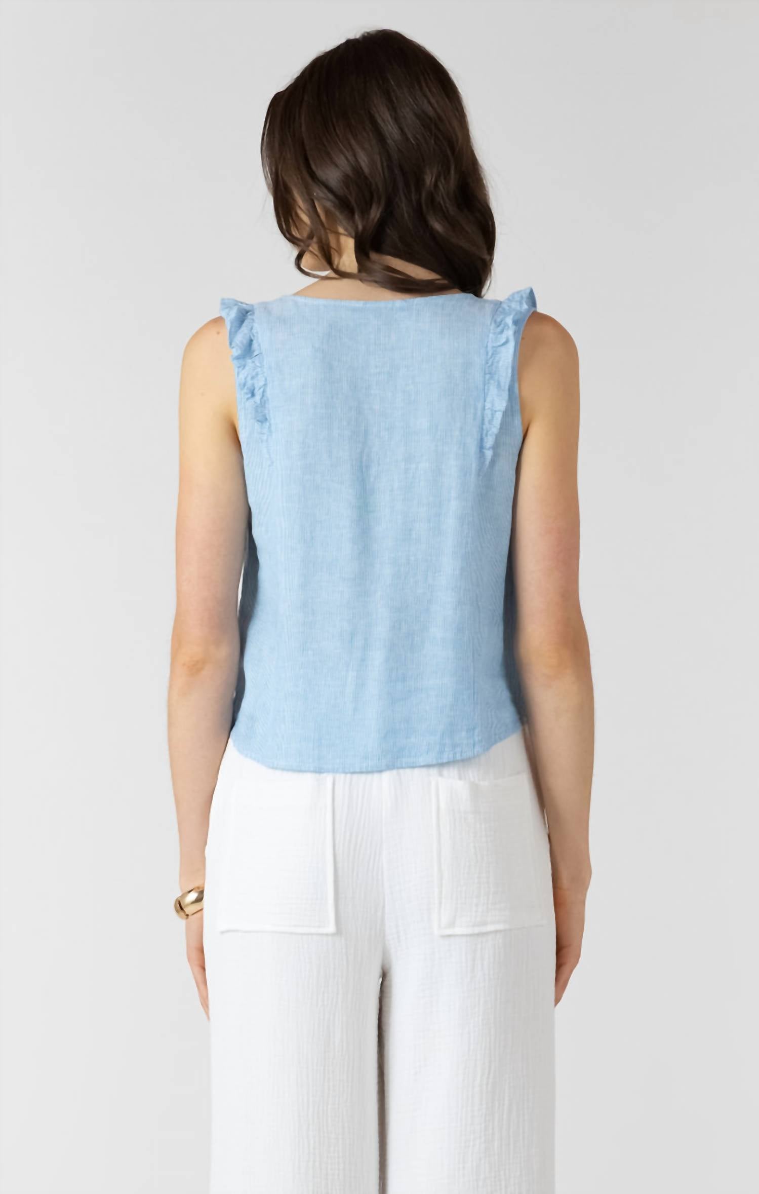 Dex Clothing - Pintuck Ruffle Detail Tank Top