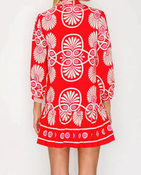 Meet Me In Santorini - Women's Festival Medallion Short Dress