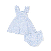 Angel Dear - Girls Western Daisies Muslin Smocked Sundress