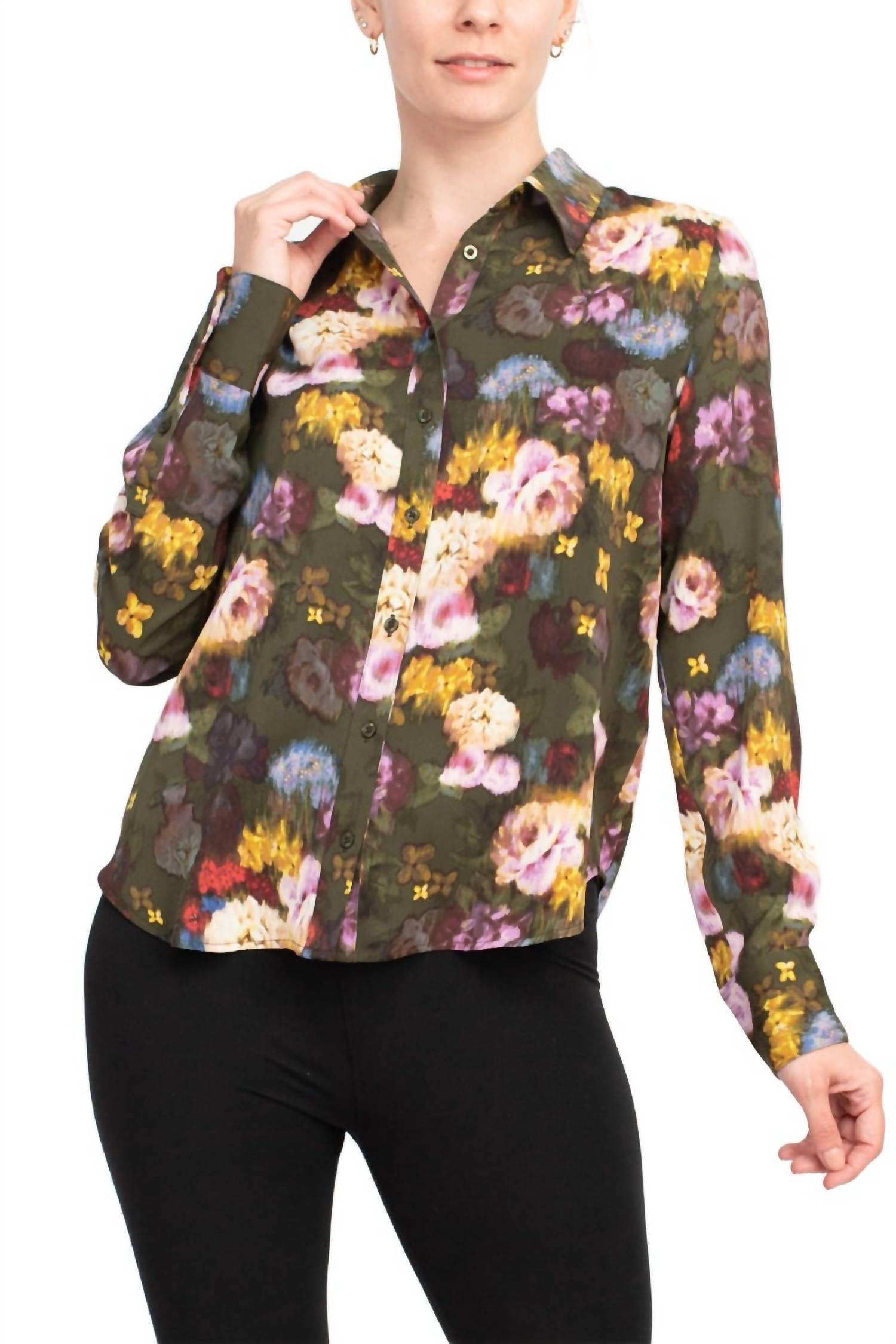 Nicole Miller - Chiffon Floral Blouse