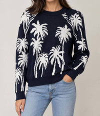 Minnie Rose - Palm Tree Reversible Sweater
