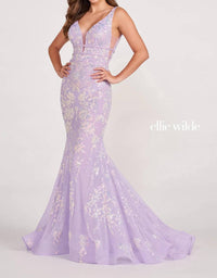 Ellie Wilde - Plunging Back Mermaid Maxi Dress