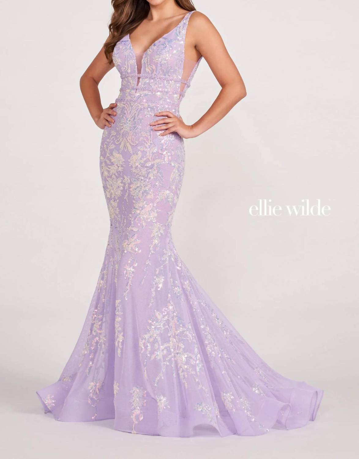 Ellie Wilde - Plunging Back Mermaid Maxi Dress