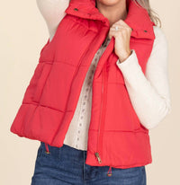 Zenana - Solid High Neck Puffer Vest