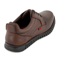Andrea Men's Durable Leather Oxford Shoes in brown - men's shoe - detail view
