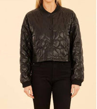 Dolce Cabo - Faux Leather Heart Quilted Jacket