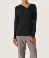 Soaked In Luxury - Skylara Knotted Long Sleeve Glitter Top