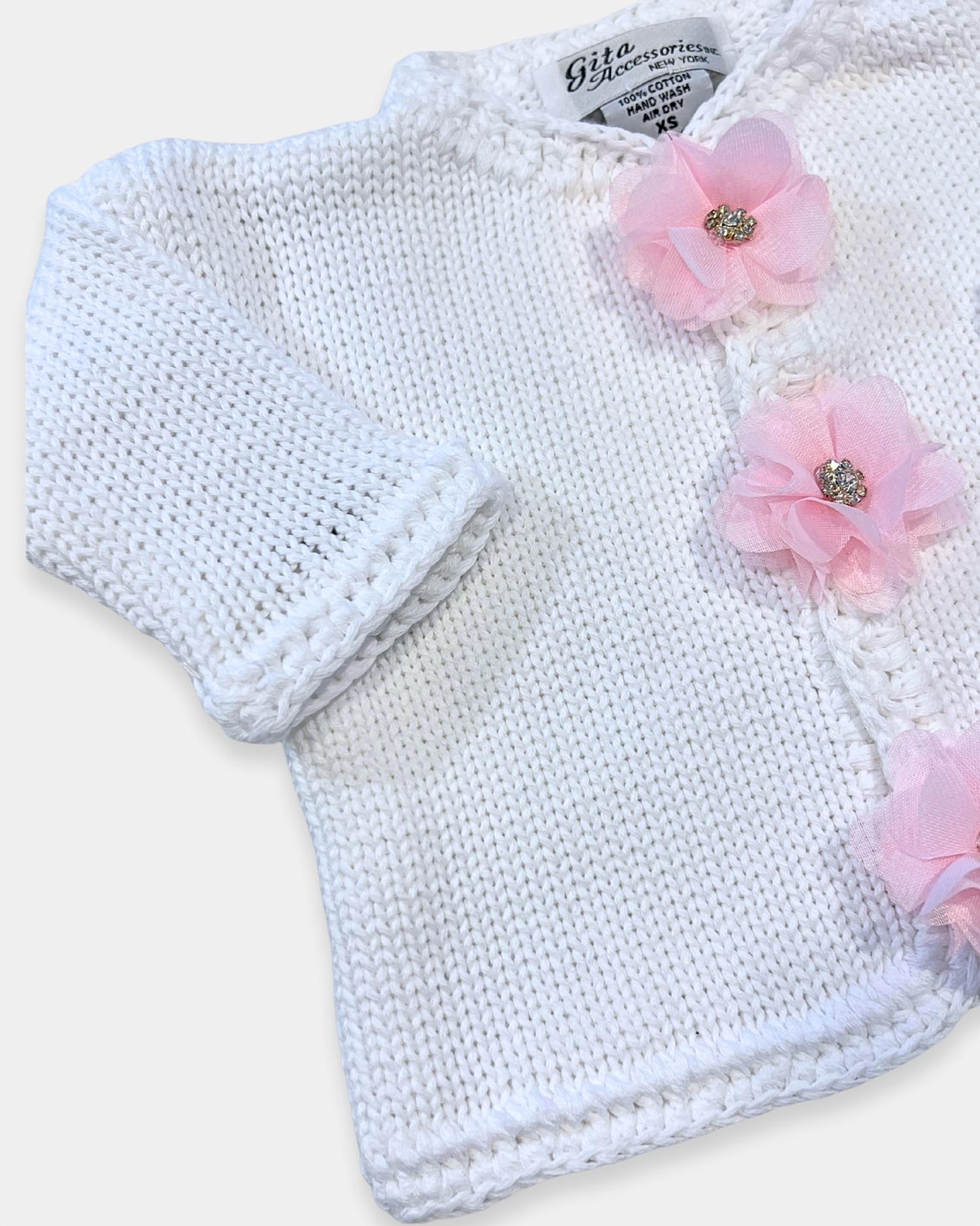 Gita - Girl's 2pc Sweater With Small Rhinestone Center