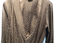 Gilli - Women's Long Sleeve Wrap Side Tie Animal Print Top