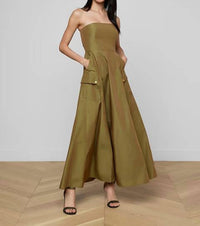 L'Agence - Nessa Strapless Midi Dress