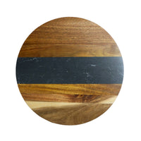 Creative Gifts International - Marble Stripe and Acacia Wood Round Board