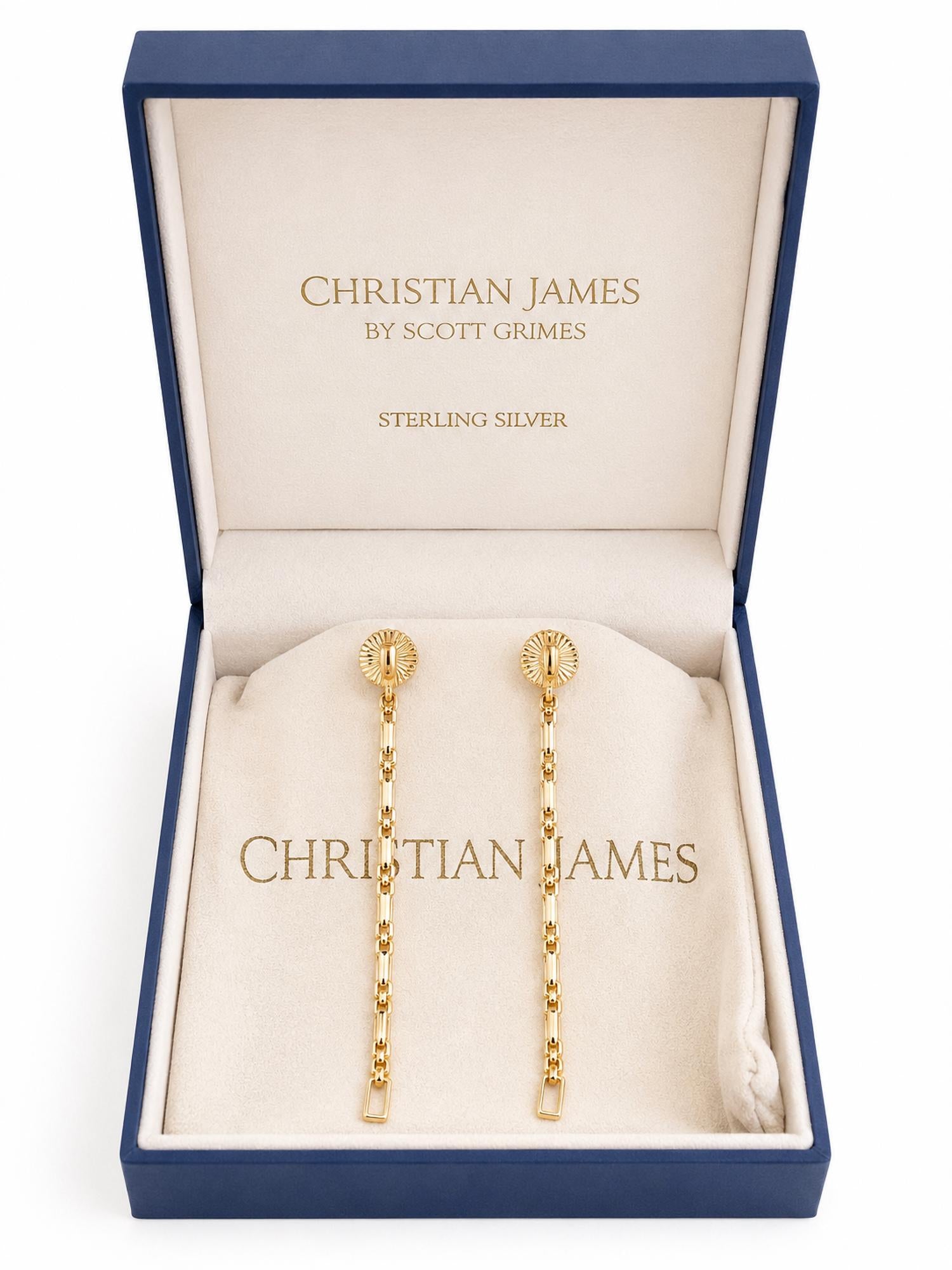 Christian James By Scott Grimes - Luciano 3" Chain Earrings