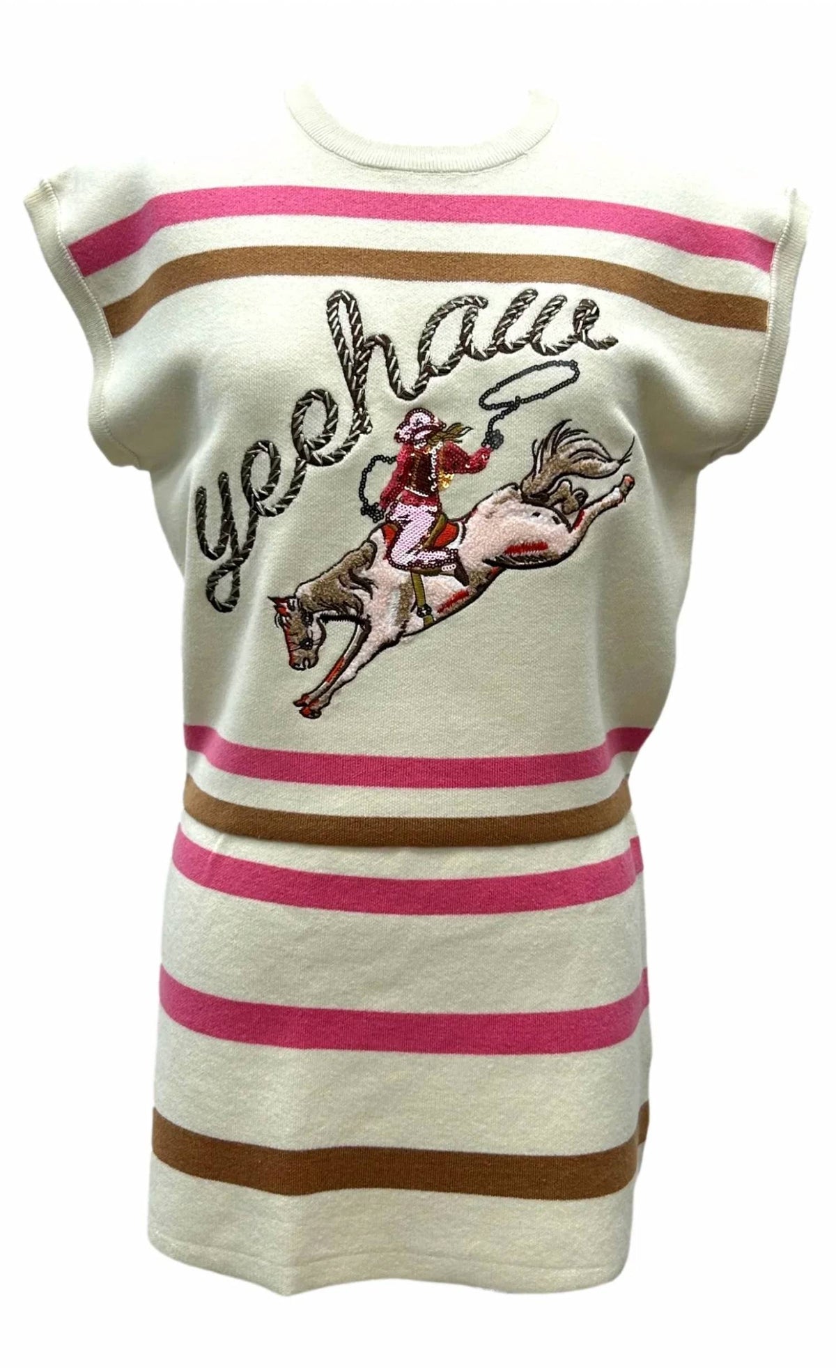 Queen Of Sparkles - Women's Yeehaw Cowgirl Stripe Skirt