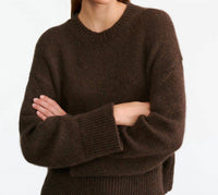 NILI LOTAN Anisa Cashmere Sweater in redwood melange - women's sweater - detail view