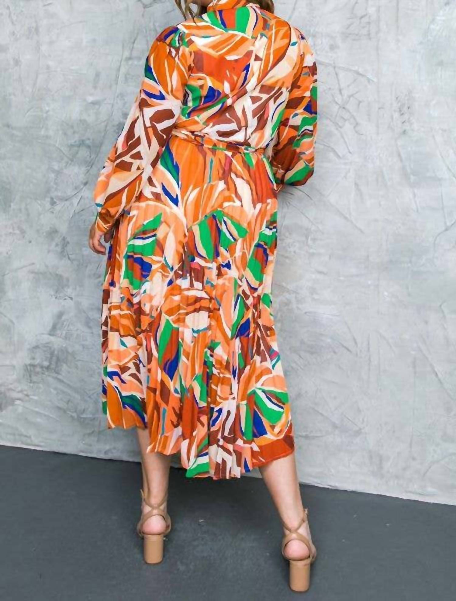 Flying Tomato - Printed Woven Midi Dress
