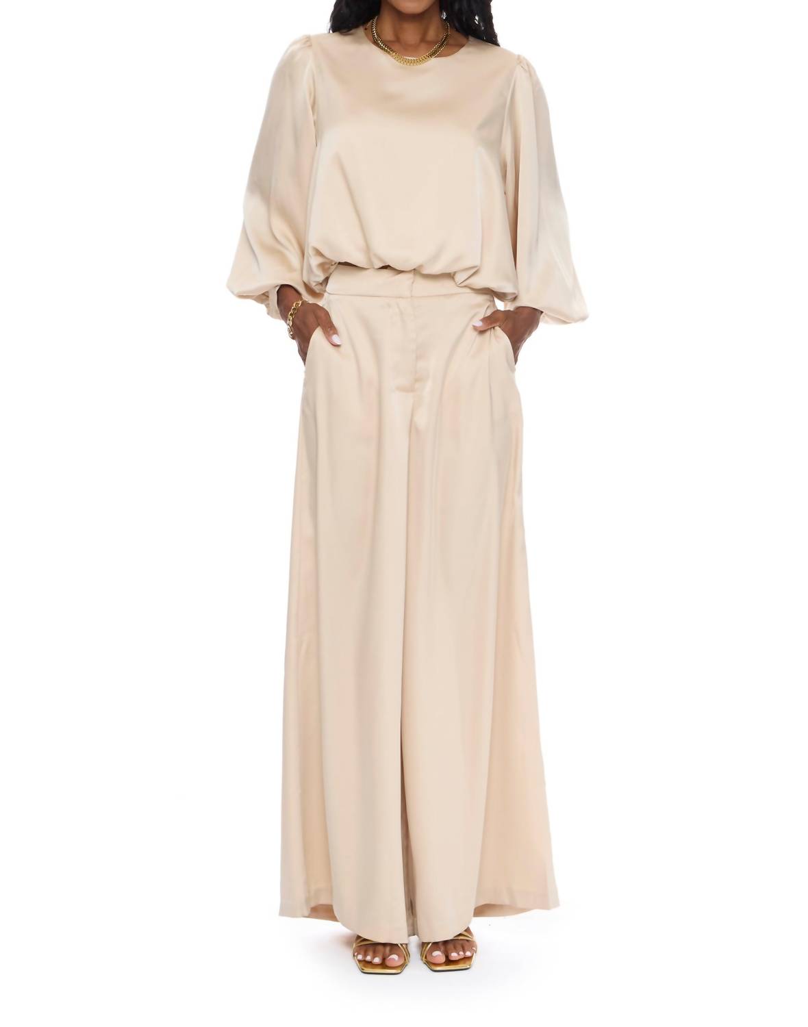 DELUC Iris Pants in ecru - women's pants - detail view