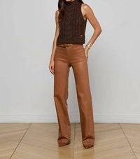 L'Agence - Clayton Coated Wide-leg Jeans