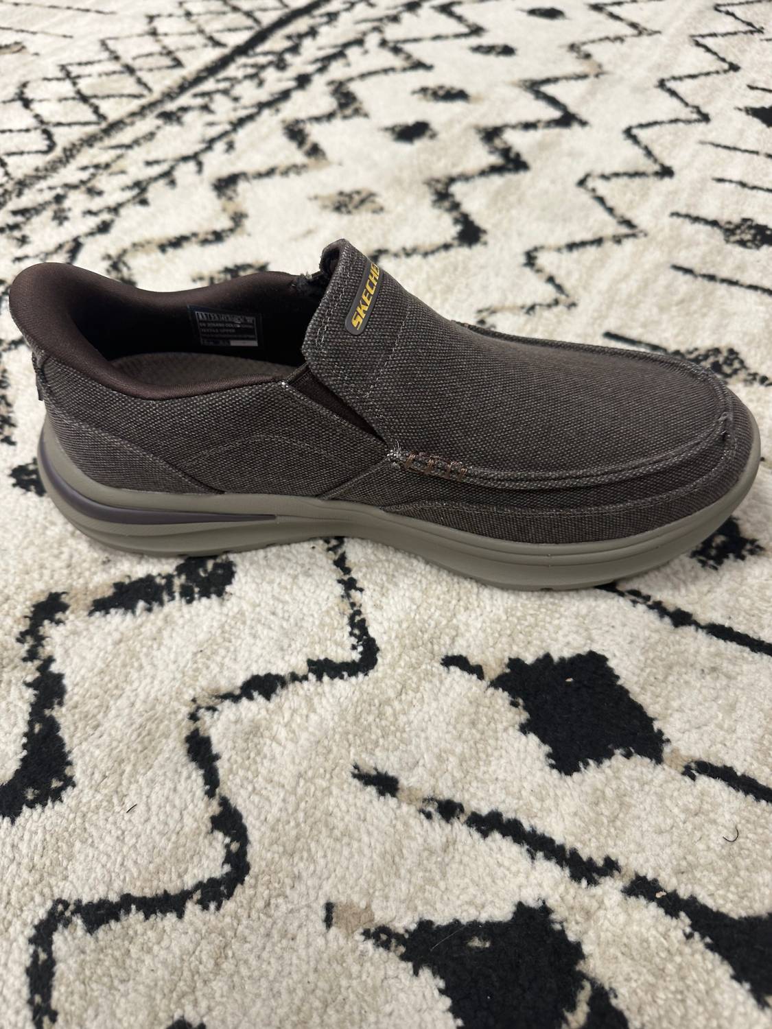 Skechers Men's Slip Ins Talbert Sneaker in black - men's sneaker - detail view