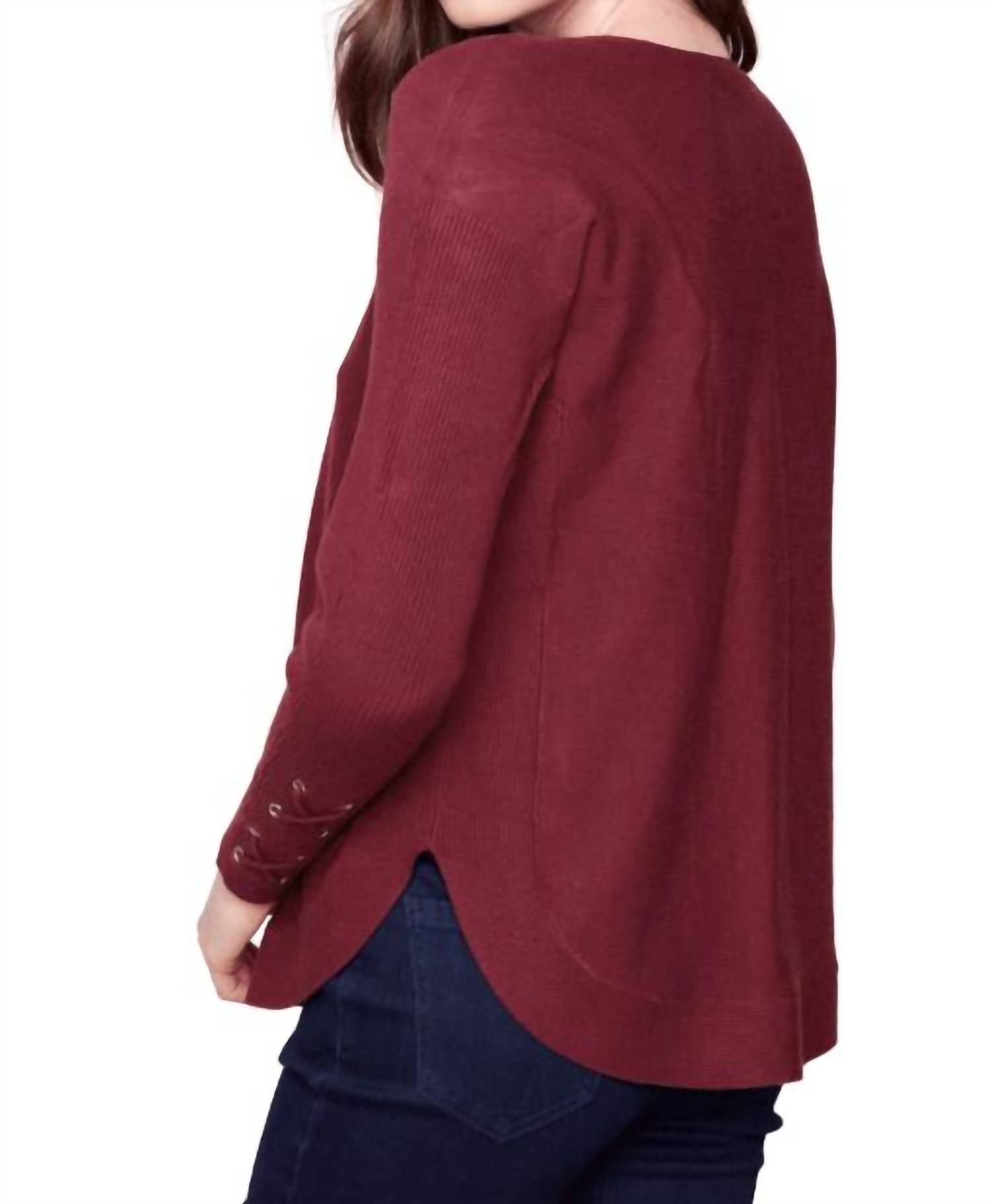 Charlie B - Lace-up Cuffs Sweater