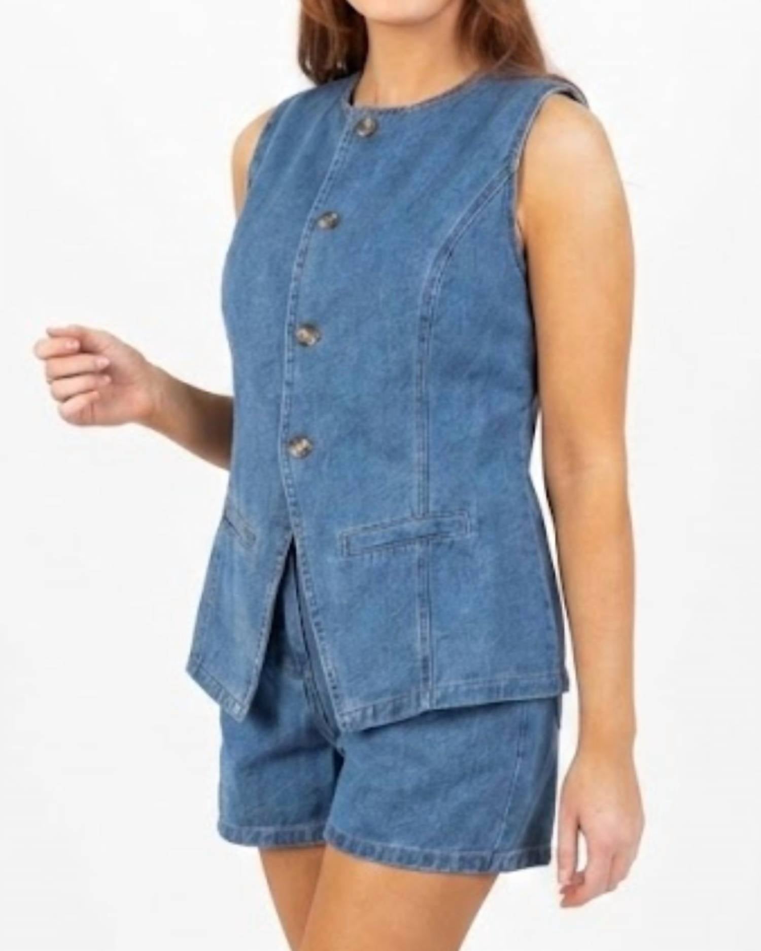 Karlie - Sleeveless Denim Set