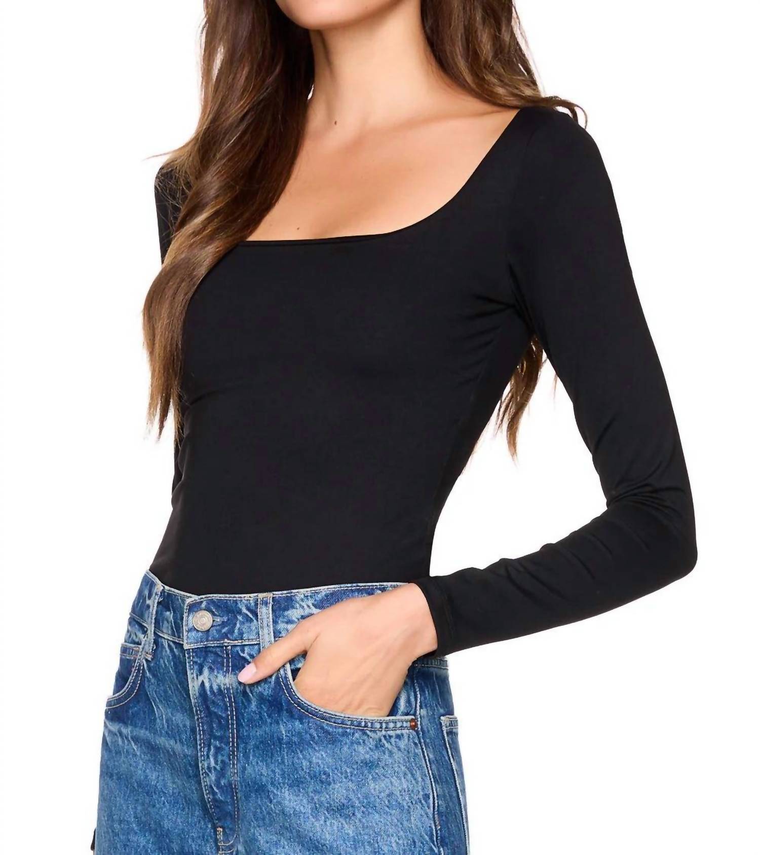 Susana Monaco - Long Sleeve Scoop Front Top