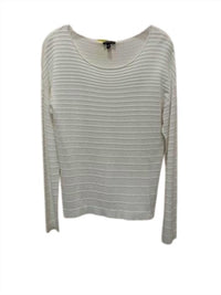 Conrad C - Women Crewneck Embossed Stripe Sweater