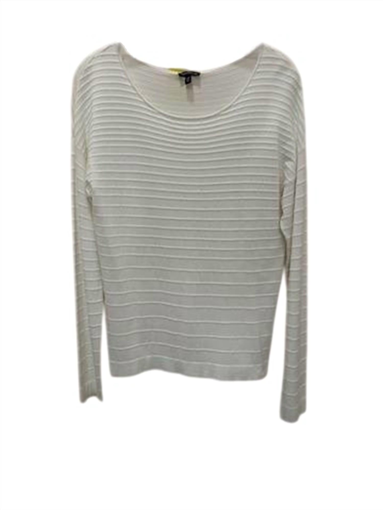 Conrad C - Women Crewneck Embossed Stripe Sweater