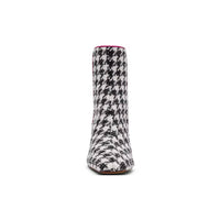 Betsey Johnson - Women's Stevie Houndstooth Embellished Heel Booties