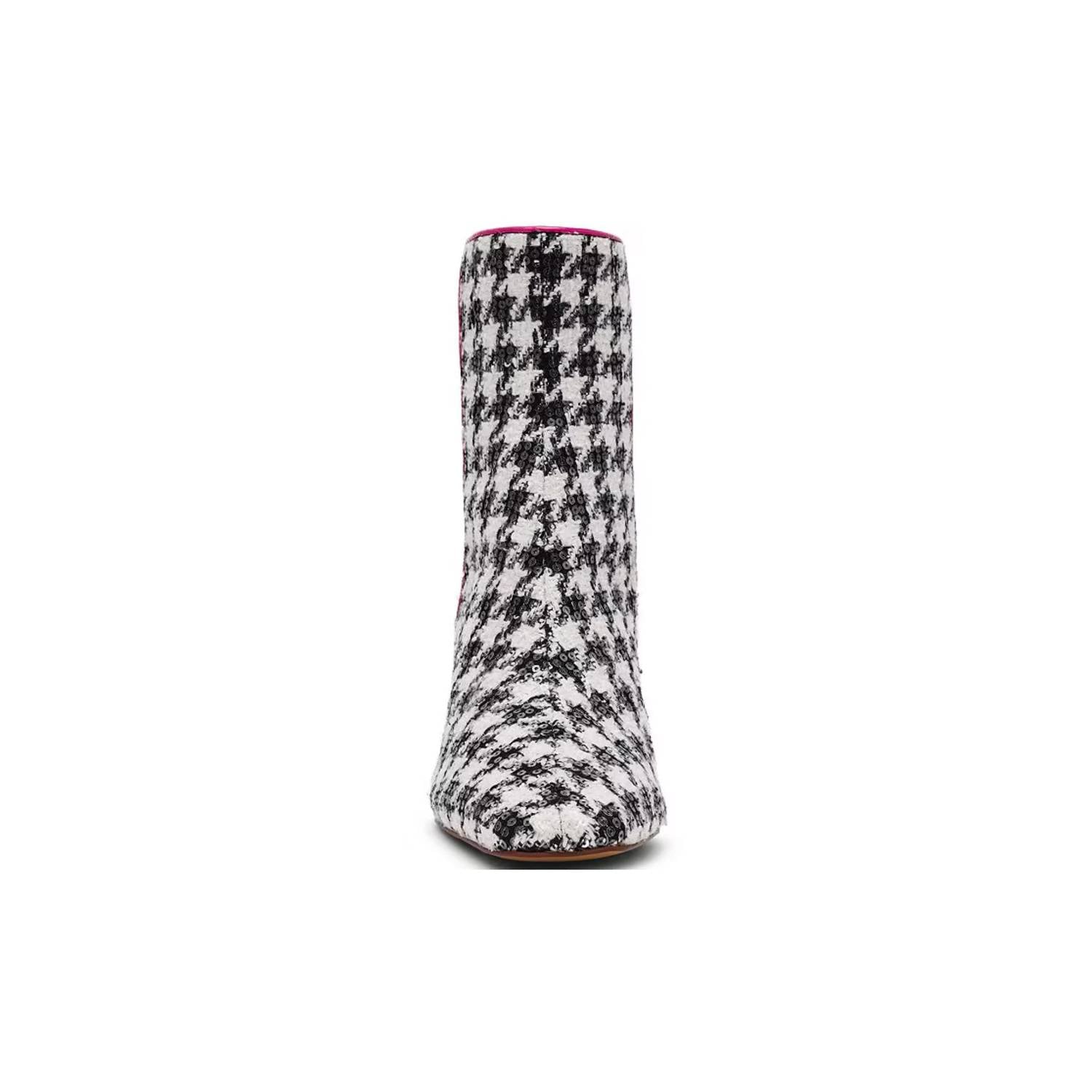 Betsey Johnson - Women's Stevie Houndstooth Embellished Heel Booties