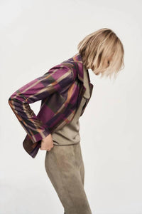 Joseph Ribkoff - Women's Foiled Print Faux Suede Jacket