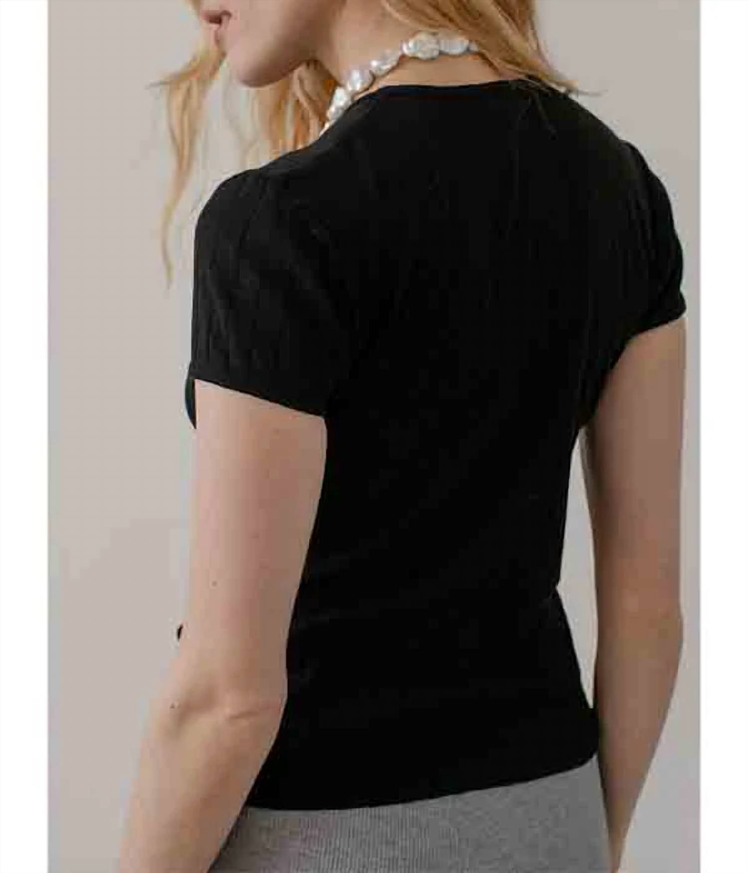 Donni. - Pointelle Baby Tee