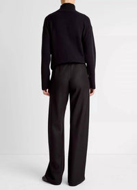 Vince Italian Wool-blend High-waist Bias Pant in black - women's pants - alternate view