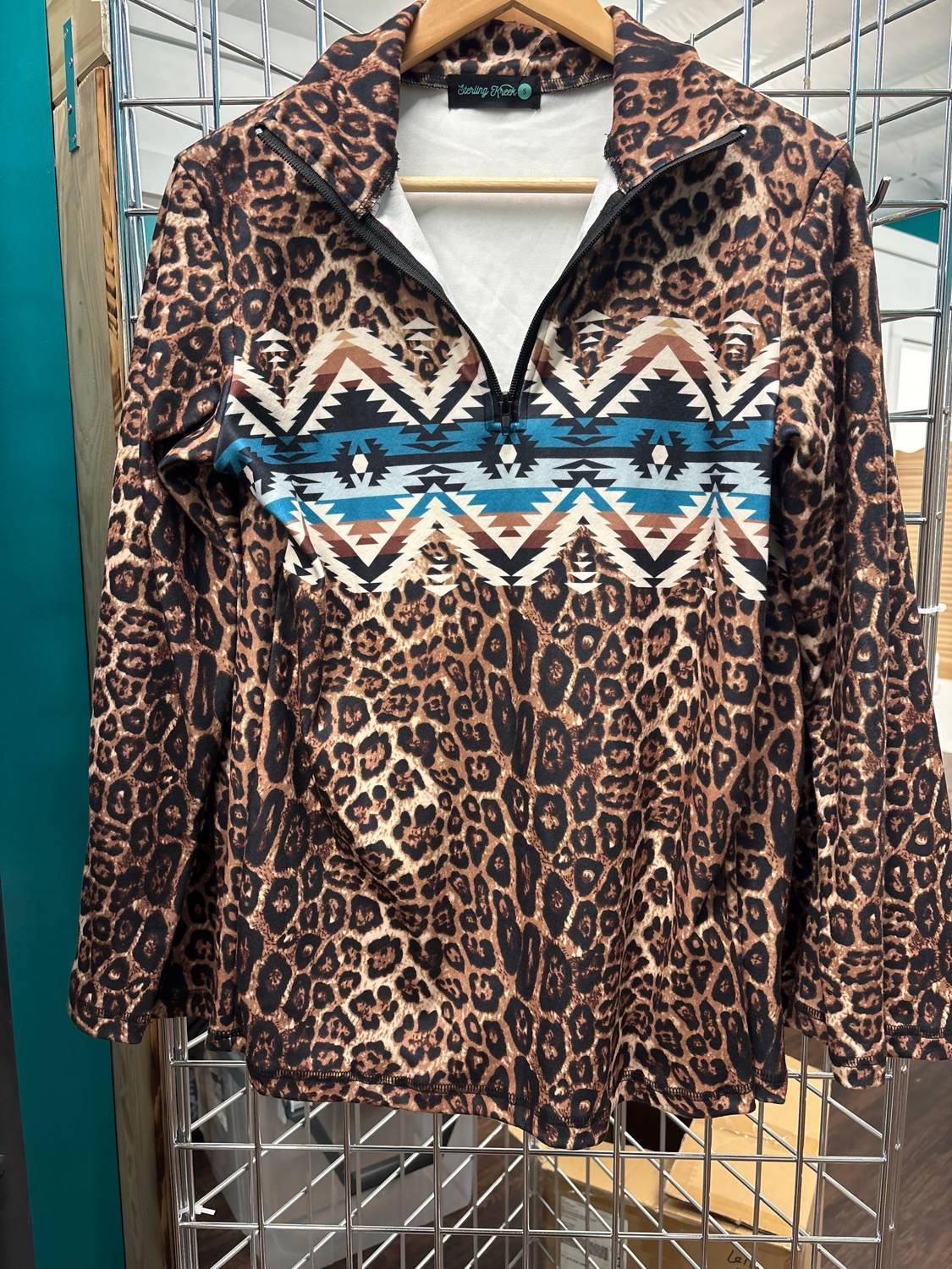 Sterling Kreek - Leopard Zip Up Pullover