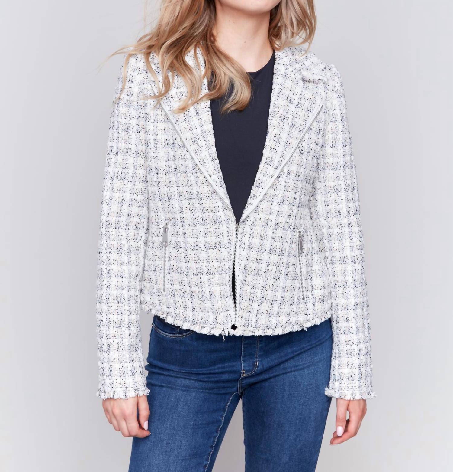 Charlie B - Tweed Moto Jacket