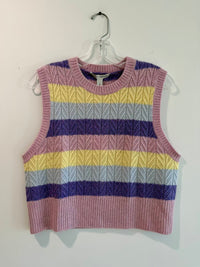 Autumn Cashmere Women's Chevron Stitch Rainbow Sweater in pastel - women's shirt