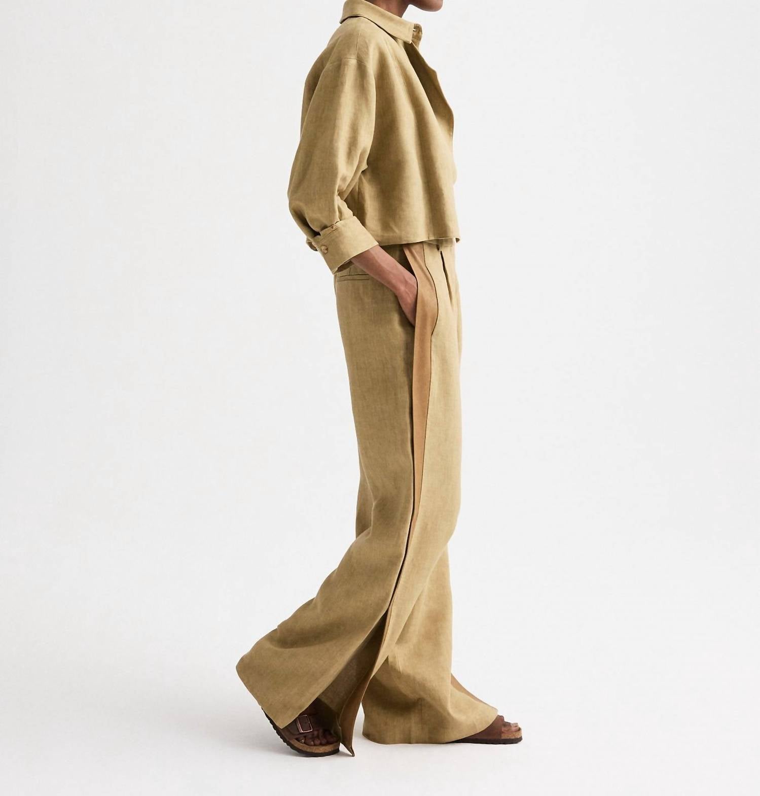 TWP Slim A Pant With Lip Tux in kelp ermine - women's pants - view 4