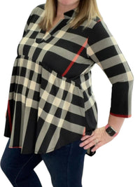 Heimish Usa - Plaid Babydoll Top