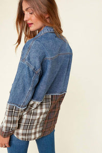 Sugarfox - Women's Washed Denim Shacket