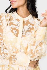 En Saison Marais Mini Dress in yellow 1 - women's dress - alternate view