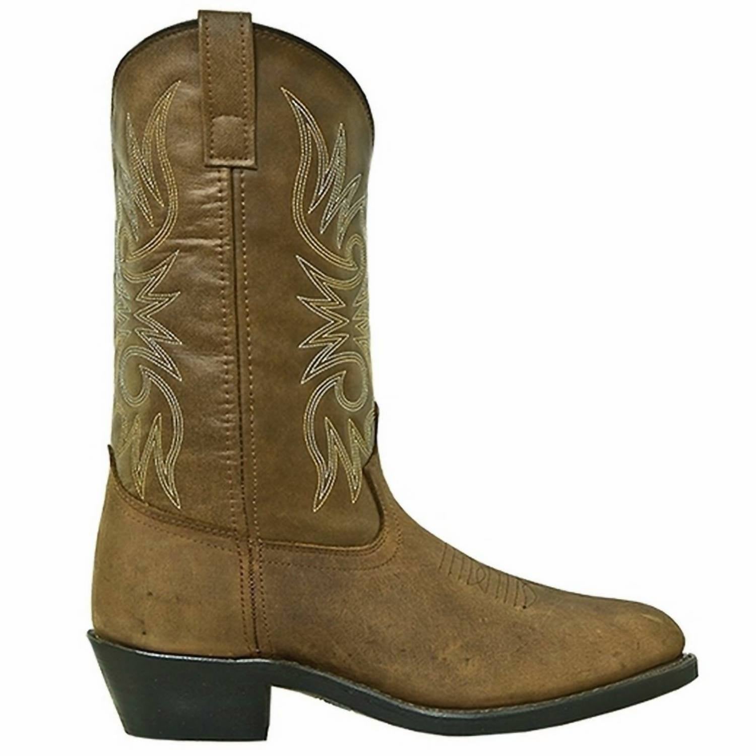DAN POST. Men's Distressed Western Boot in tan - men's boots - detail view