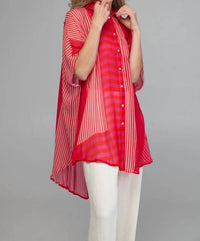 Saachi - Flowy Oversized Striped Button-up Shirt