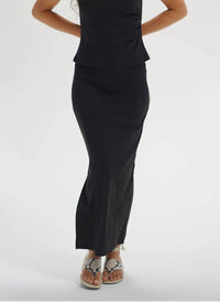LNA Slater Skirt in liquid onyx - women's skirt