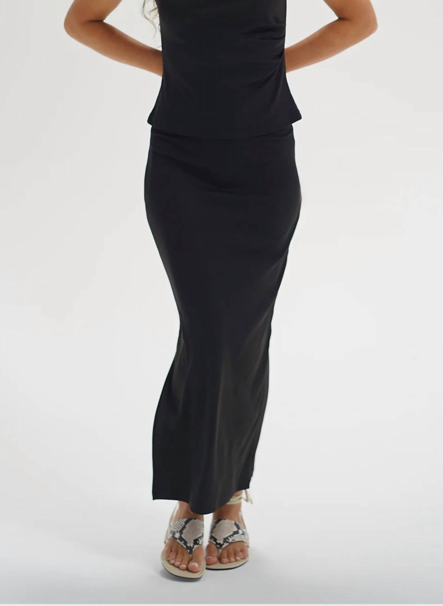 LNA Slater Skirt in liquid onyx - women's skirt