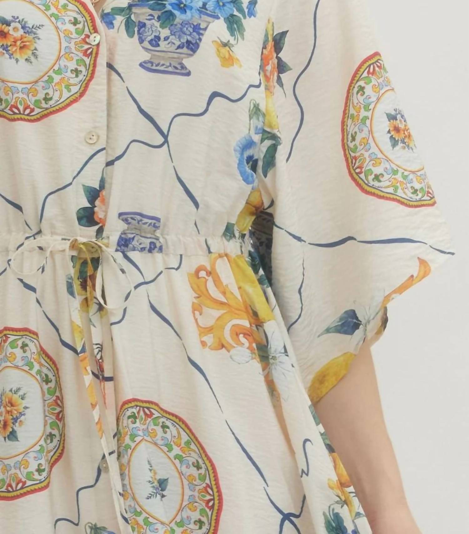 Entro - Print Short Sleeved Maxi Dress
